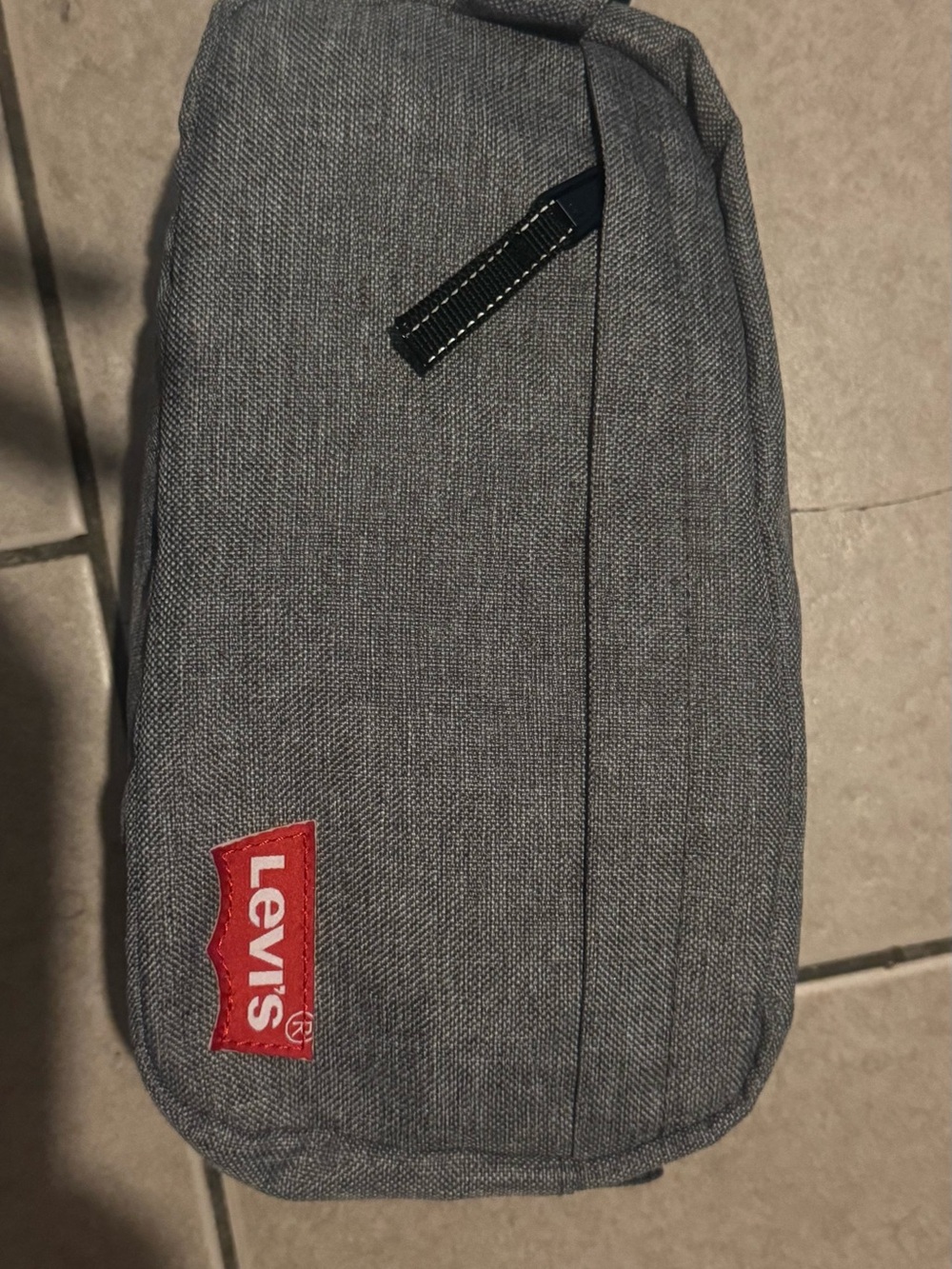 Levi's Gray Toiletry Pouch with Red Logo